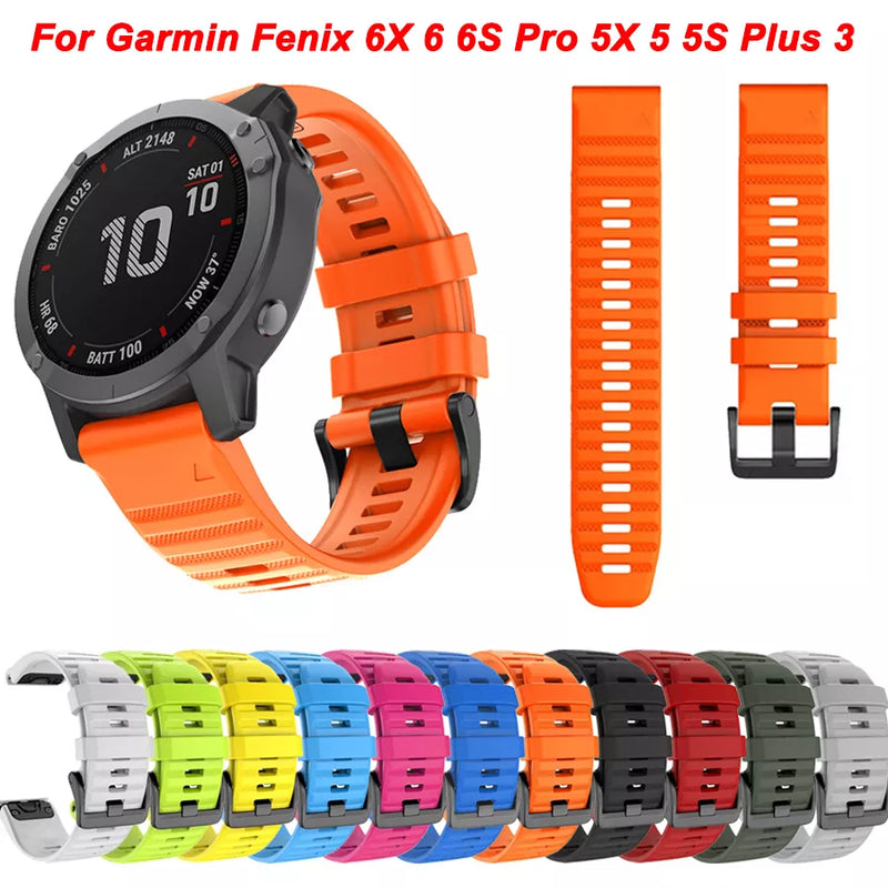 Silicone Watch Band Straps For Garmin Fenix 6X 6 6S Pro 7X 7 Easyfit Wristband Fenix 5 5X 5S Plus Smartwatch Bracelet