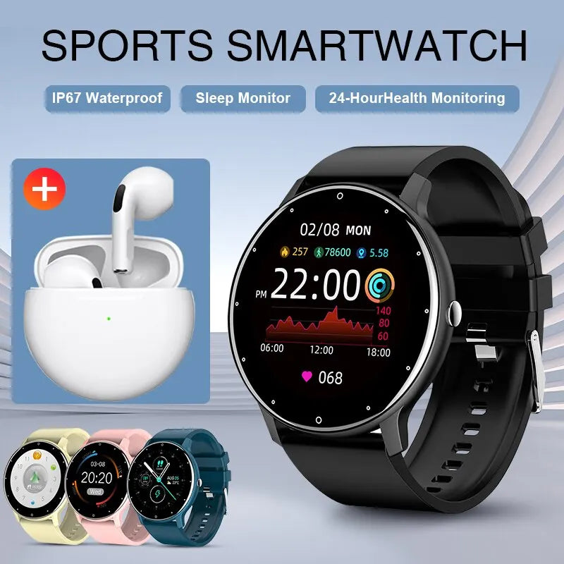 Smart Watch Real-time Activity Tracker Heart Rate Monitor Sports Women Smart Watch Men Clock For Android IOS