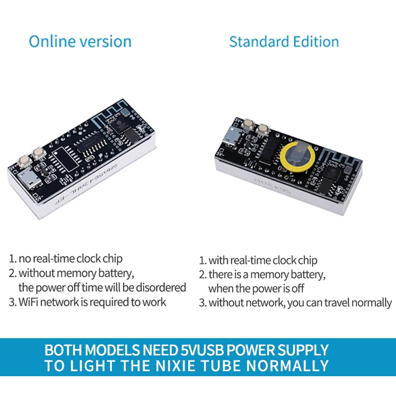 WiFi timing clock module network automatic timing LED digital tube electronic clock kit USB 5V Precise self illumination