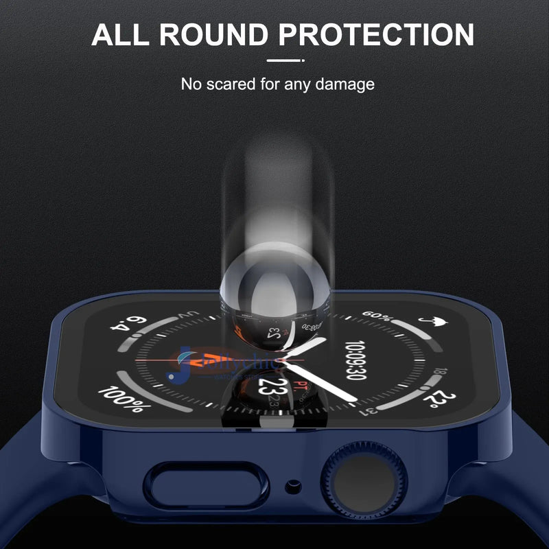 Waterproof Watch Upgrade Case Tempered Glass for apple watch serie 8 7 cover 40mm 44mm 41mm 45mm protector Edge IWatch 6 SE 5 4