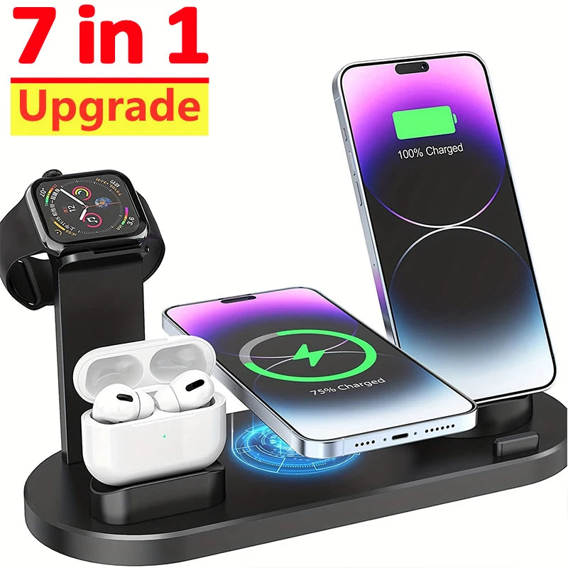 Wireless Charger Stand Pad For iPhone 14 13 12 Pro Max Apple Watch Airpods Pro iWatch 8 7 Fast Charging Dock Station