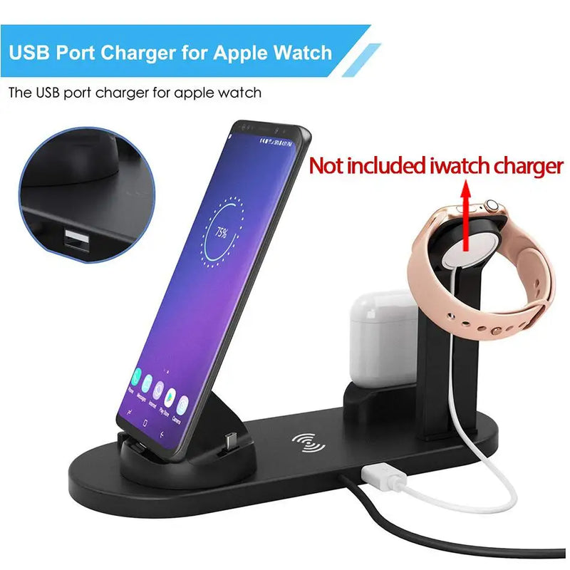 Wireless Charger Stand Pad For iPhone 14 13 12 Pro Max Apple Watch Airpods Pro iWatch 8 7 Fast Charging Dock Station